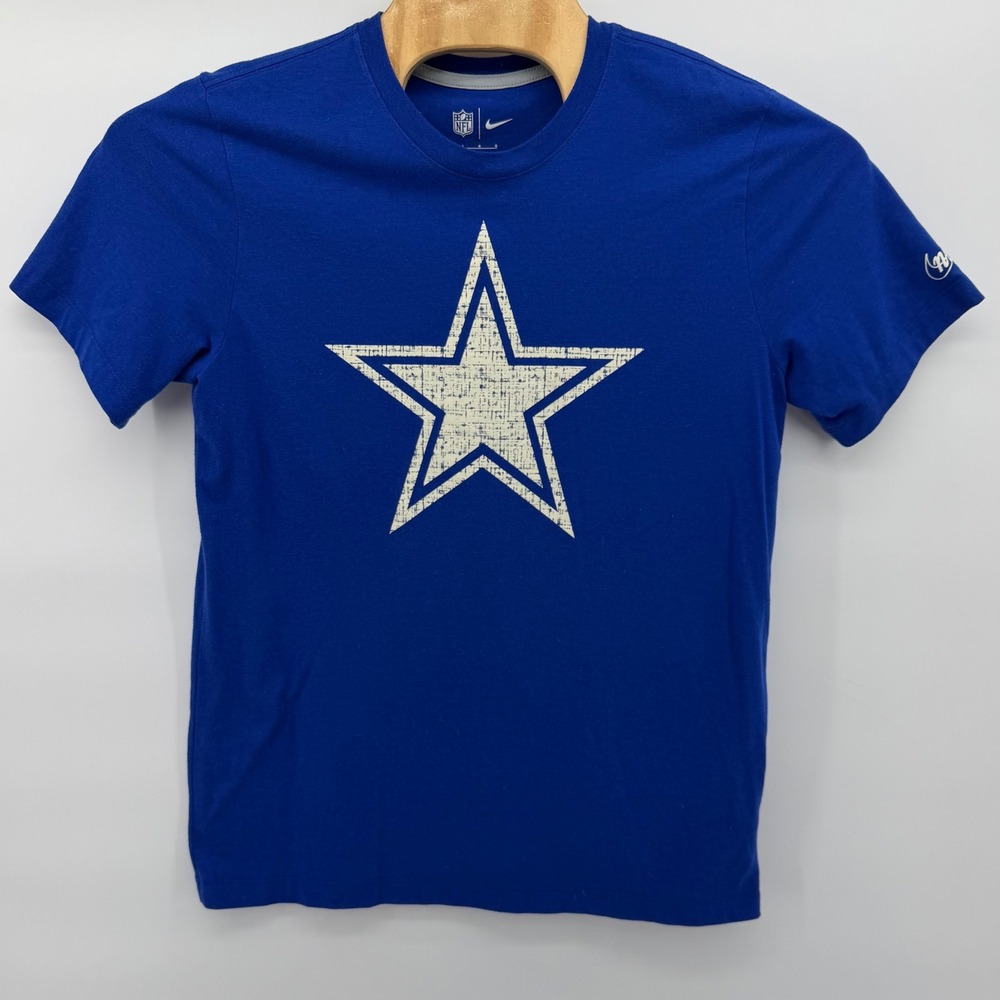 Nike T-Shirt Mens Large Blue Dallas Cowboys NFL Distressed Star Graphic Tee